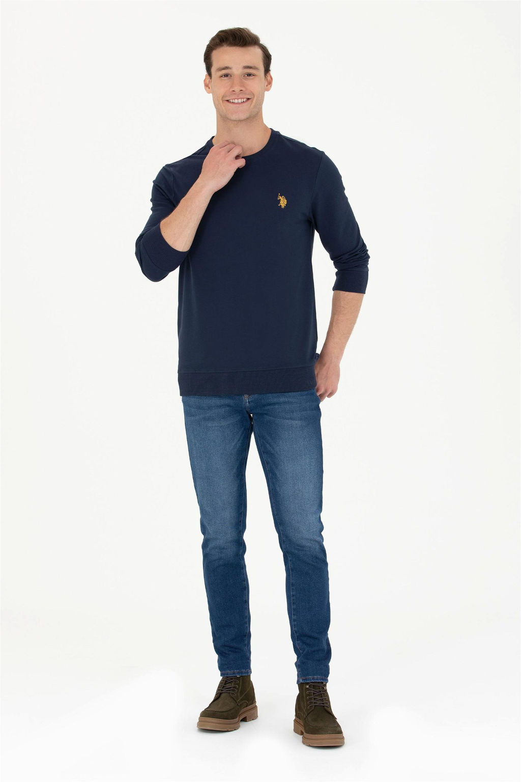 U. S. Polo Assn / Мужской темно-синий свитшот с круглым вырезом - U.s. polo assn фото 11