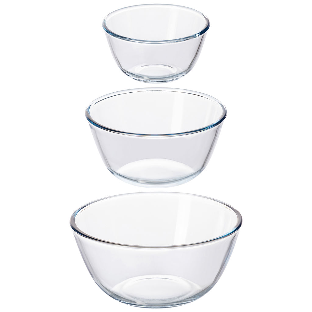 Набор салатников 3 пр. 2,7 л 23*23*11 см + 1,6 л 19*19*9,5 см + 800 мл 15*15*8 см "Crystal glass"