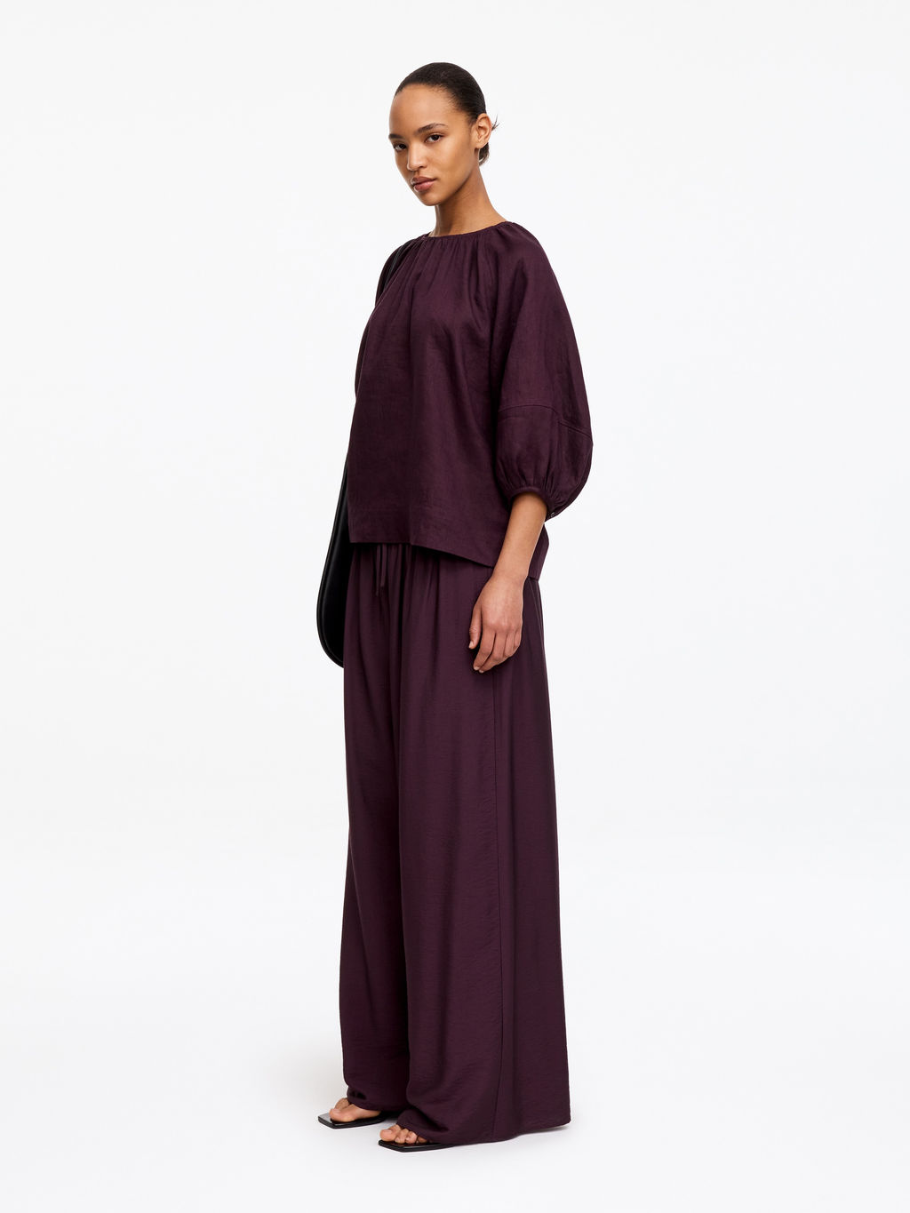 Blusa de lino fruncida - H&m фото 4