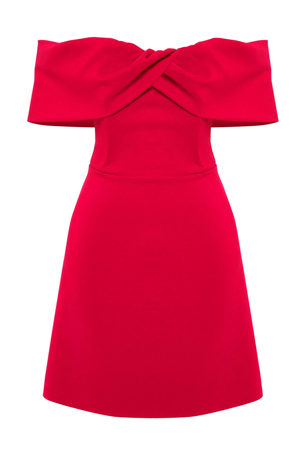 TRENDYOLMILLA Siyah Carmen Yaka Dokuma K?sa Elbise TPRSS24EL00154  фото 7