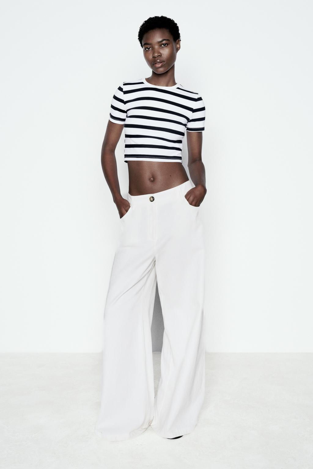 CROPPED STRETCH T-SHIRT - Zara фото 20