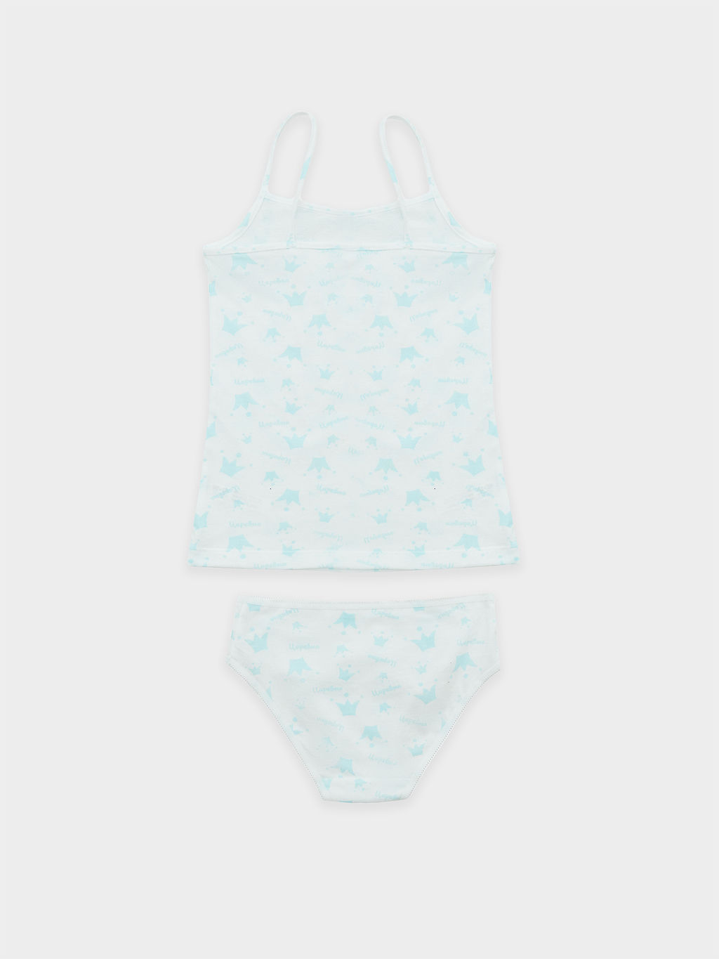 Комплект для девочек (майка, трусы) белый с коронами - Mark formelle фото 2