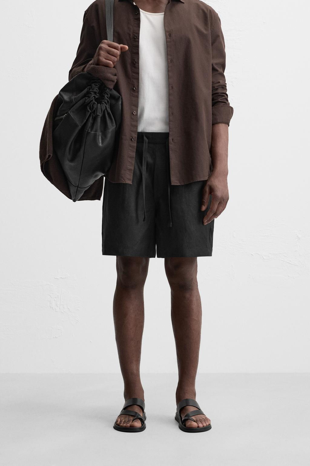 100% LINEN BERMUDA SHORTS - Zara фото 29