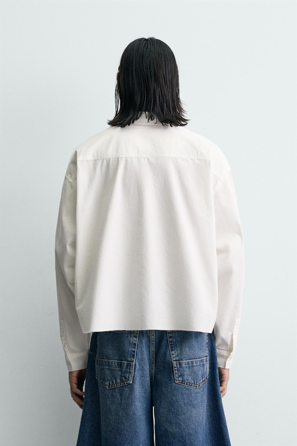 CAMISA BOXY FIT LAVADA / Blanco - Zara фото 3