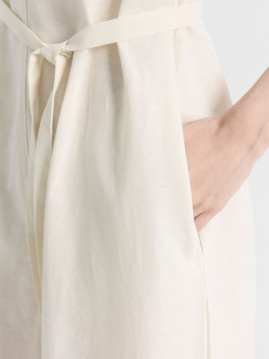 Свободный сарафан из премиального льна и хлопка в расцветке суровый - Mark formelle фото 8