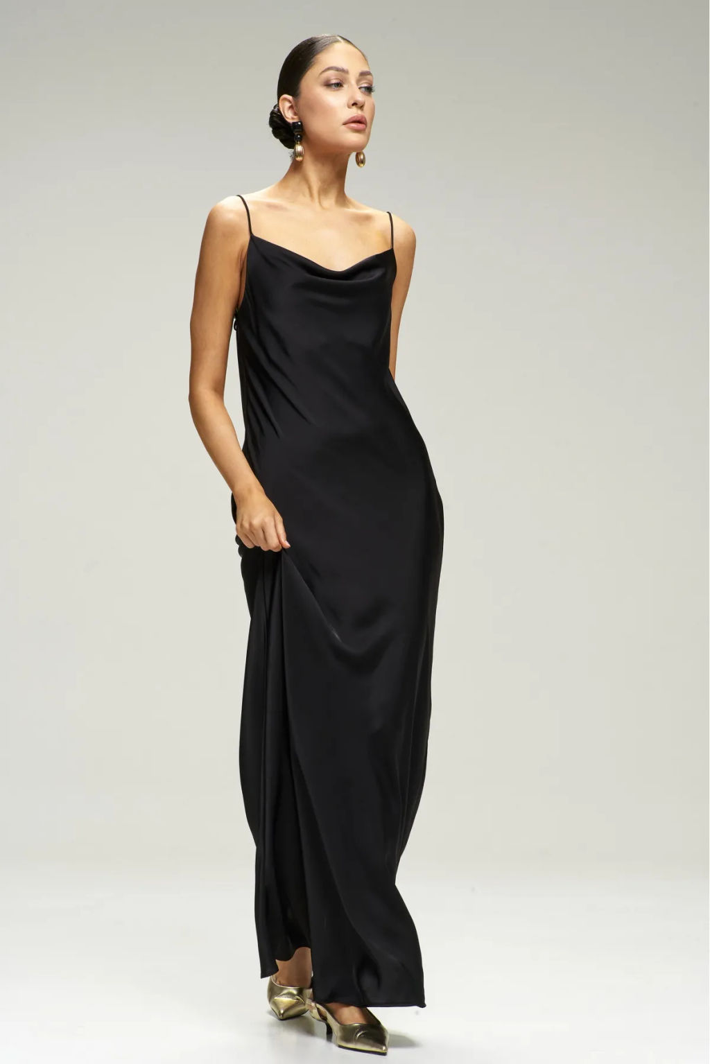 Платье-комбинация на тонких бретелях Black