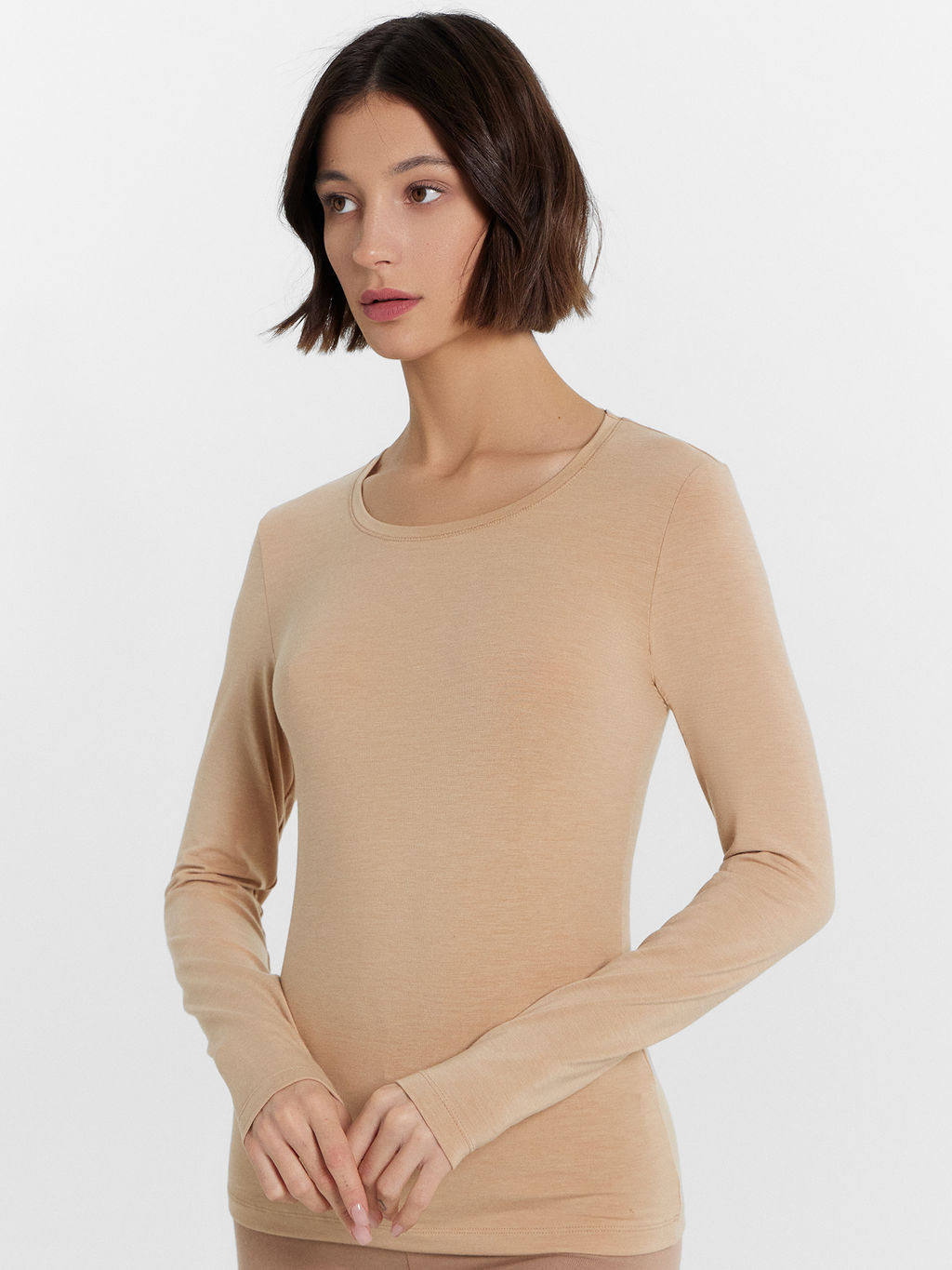 Джемпер термо женский в бежевом цвете нюд 602332