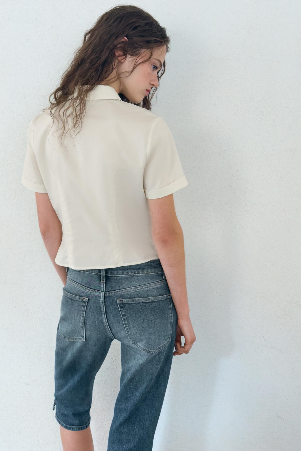 CAMISA POPEL?N VOLANTES TACHAS / Crudo - Zara фото 9