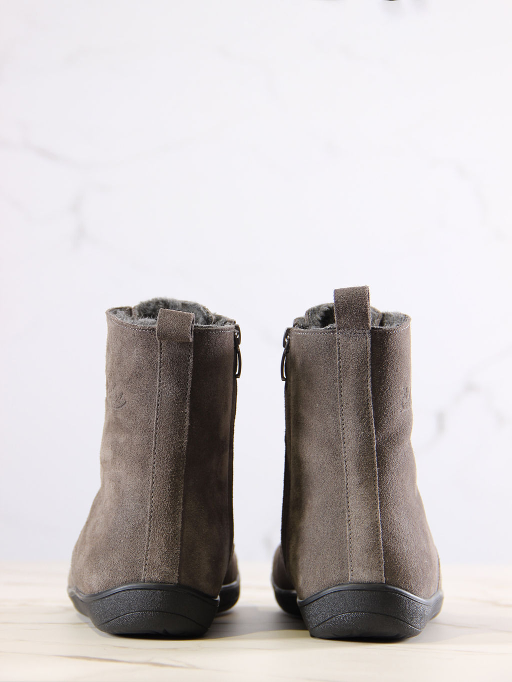 Босоногие ботинки 351.NATAbl.Серый замок замша/байка