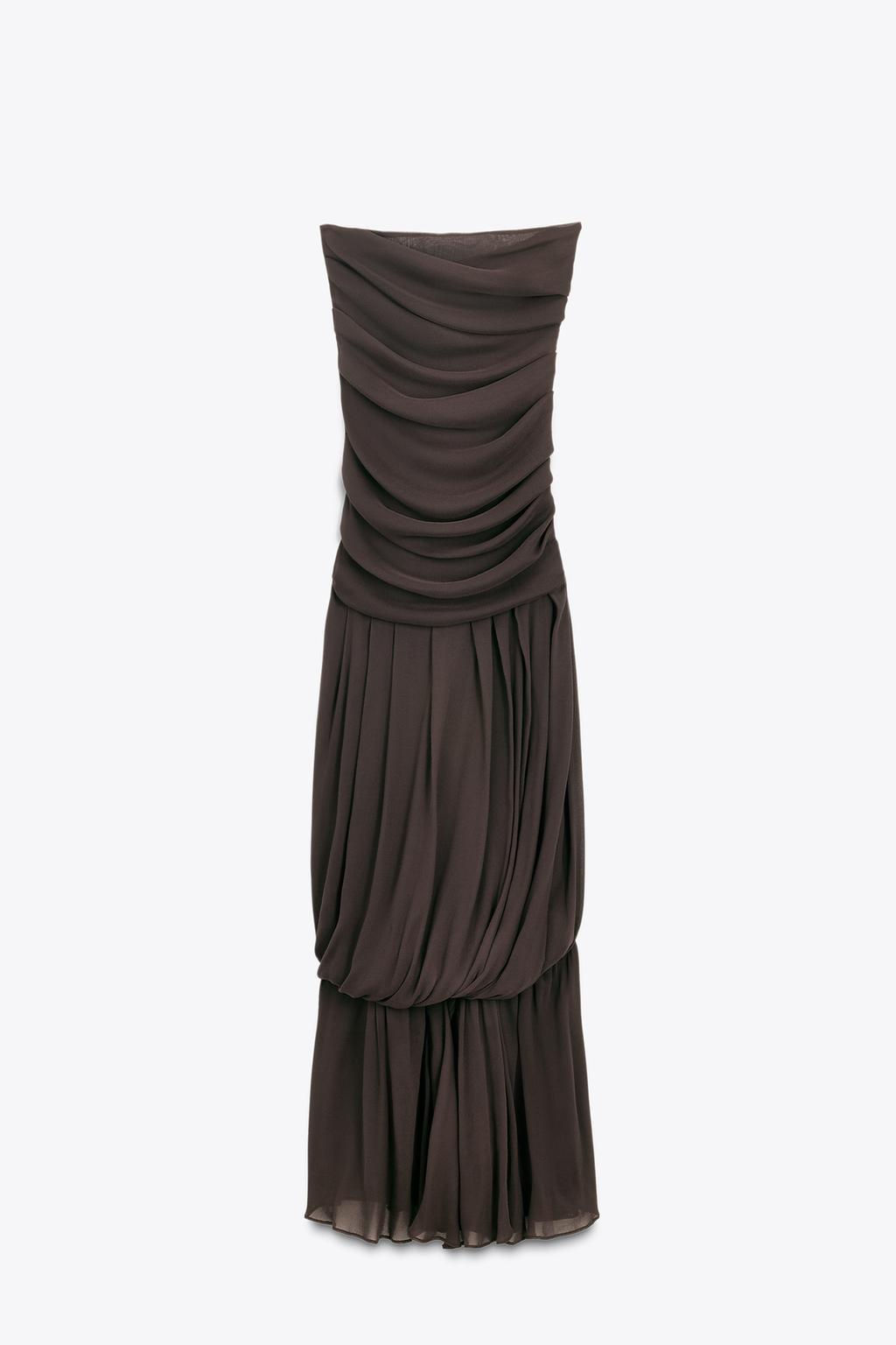 LIMITED EDITION DRAPED STRAPLESS LONG DRESS - Zara фото 4