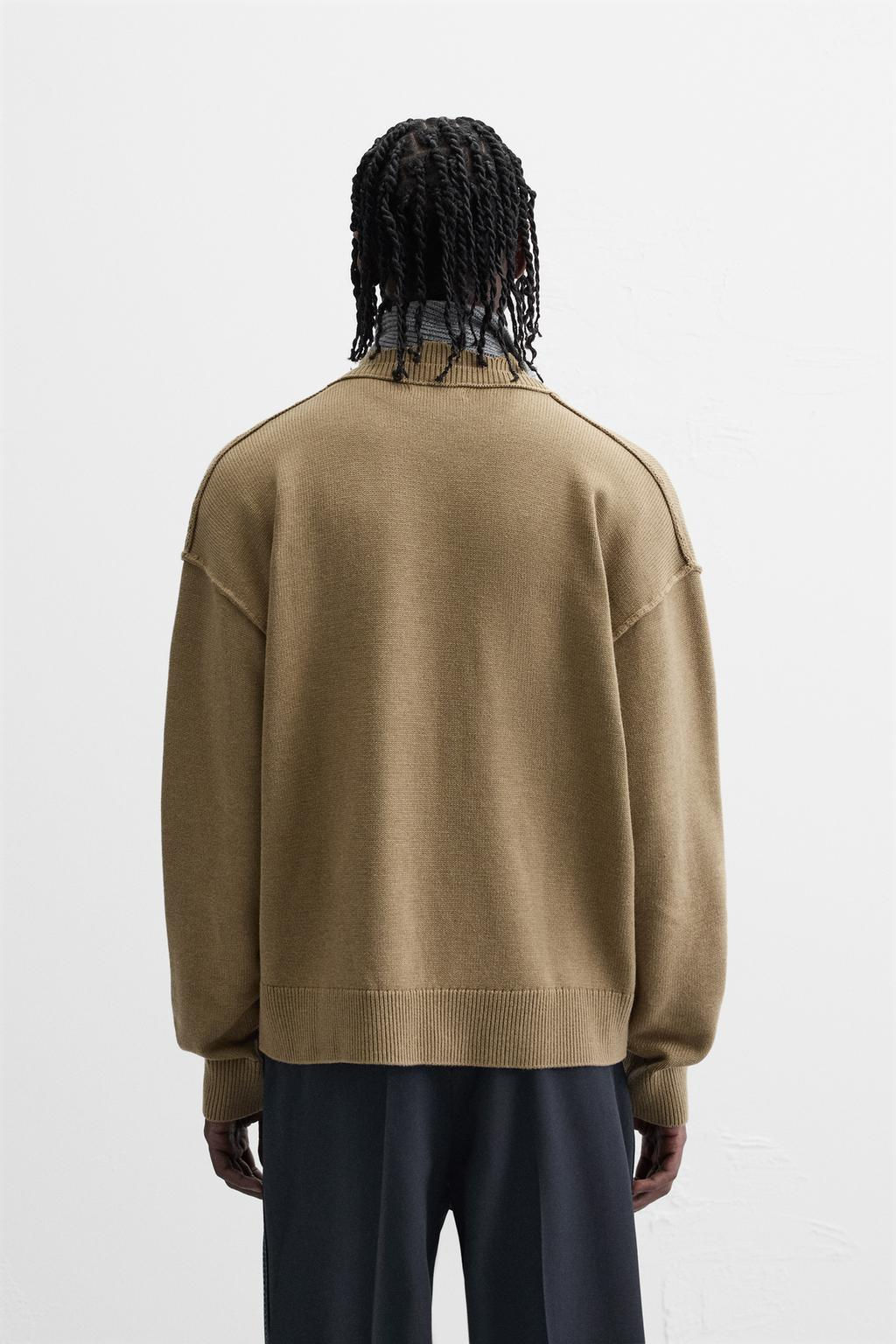 DOUBLE LAYERED V-NECK SWEATER - Zara фото 3