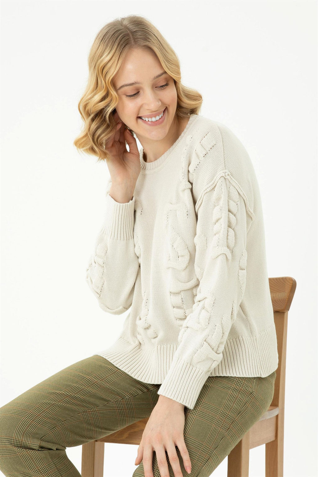 Женский кремовый свитер - U.s. polo assn фото 8