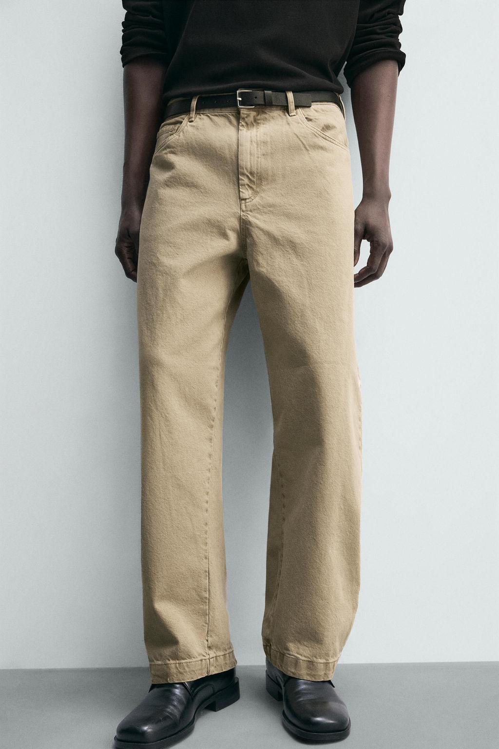 PANTAL?N STRAIGHT FIT LAVADO / Beige - Zara фото 5