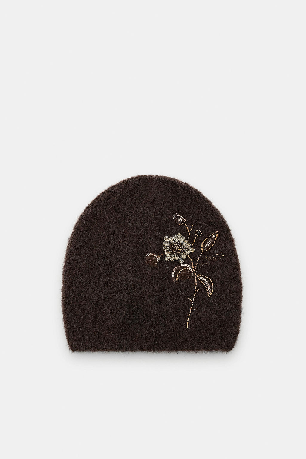 KNIT BEANIE WITH FLORAL BEADING - Zara фото 6