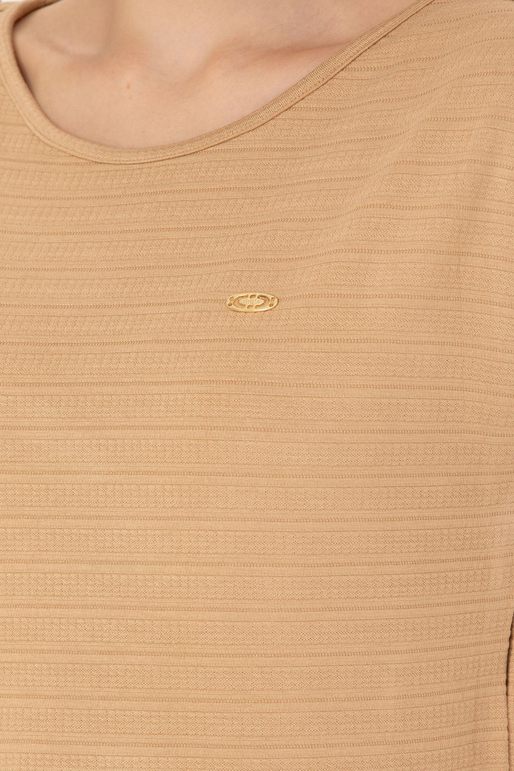 Женская футболка светло-коричневого цвета с круглым вырезом Неожиданная скидка в корзине - U.s. polo assn фото 14