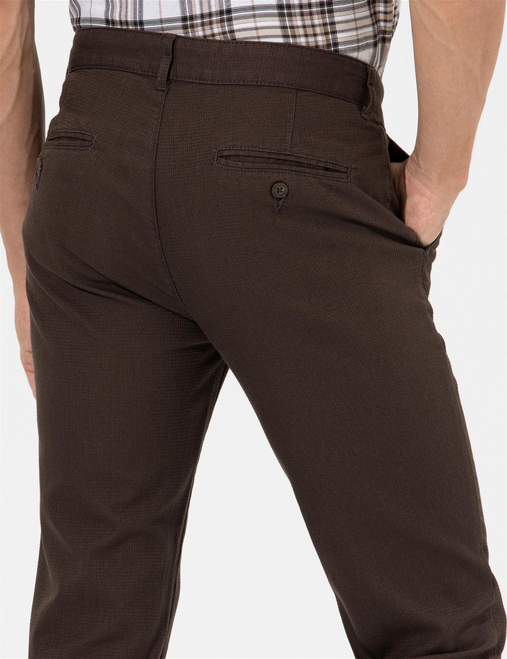 Kahverengi Slim Fit Kanvas Pantolon