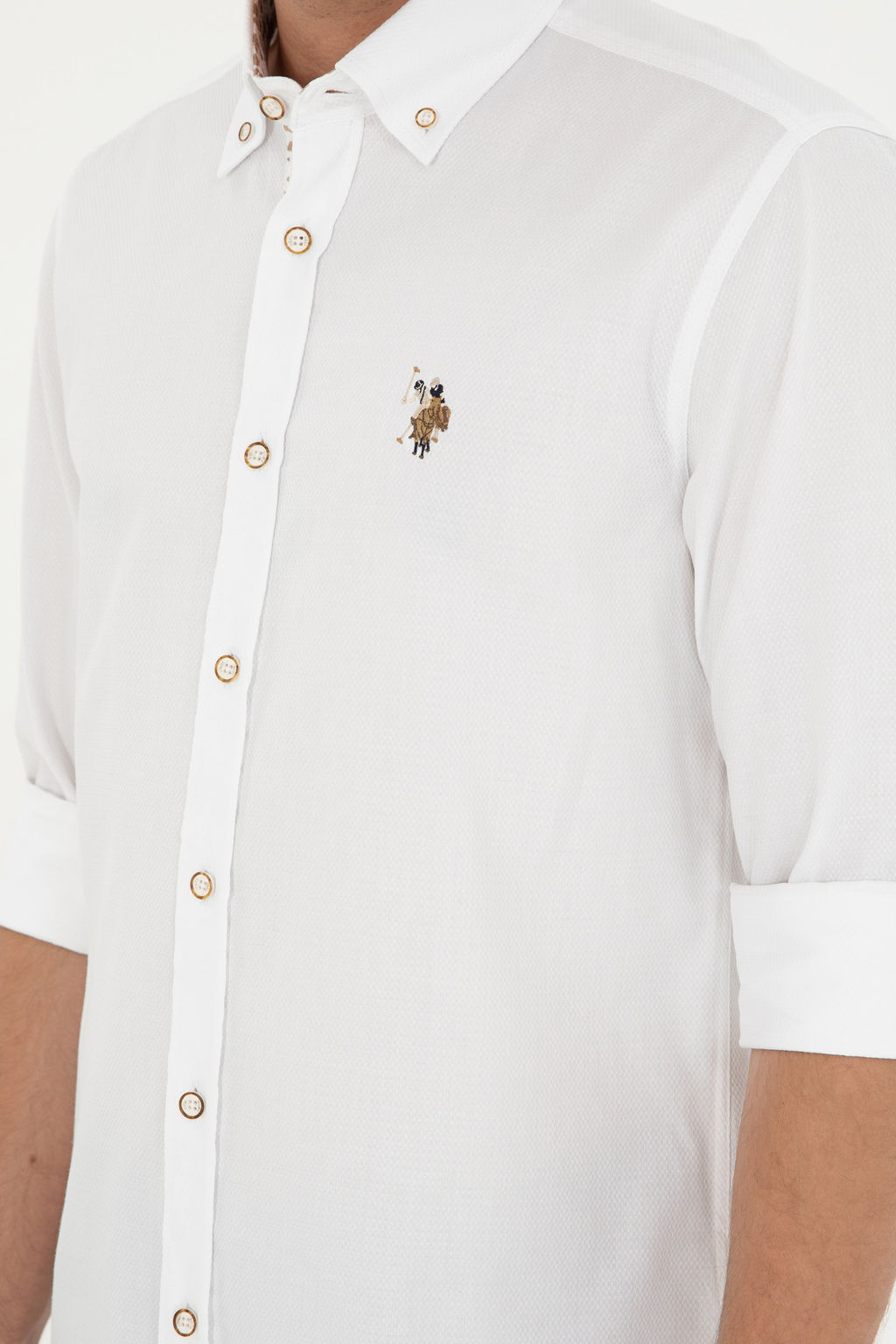 Мужская белая рубашка с длинным рукавом - U.s. polo assn фото 10