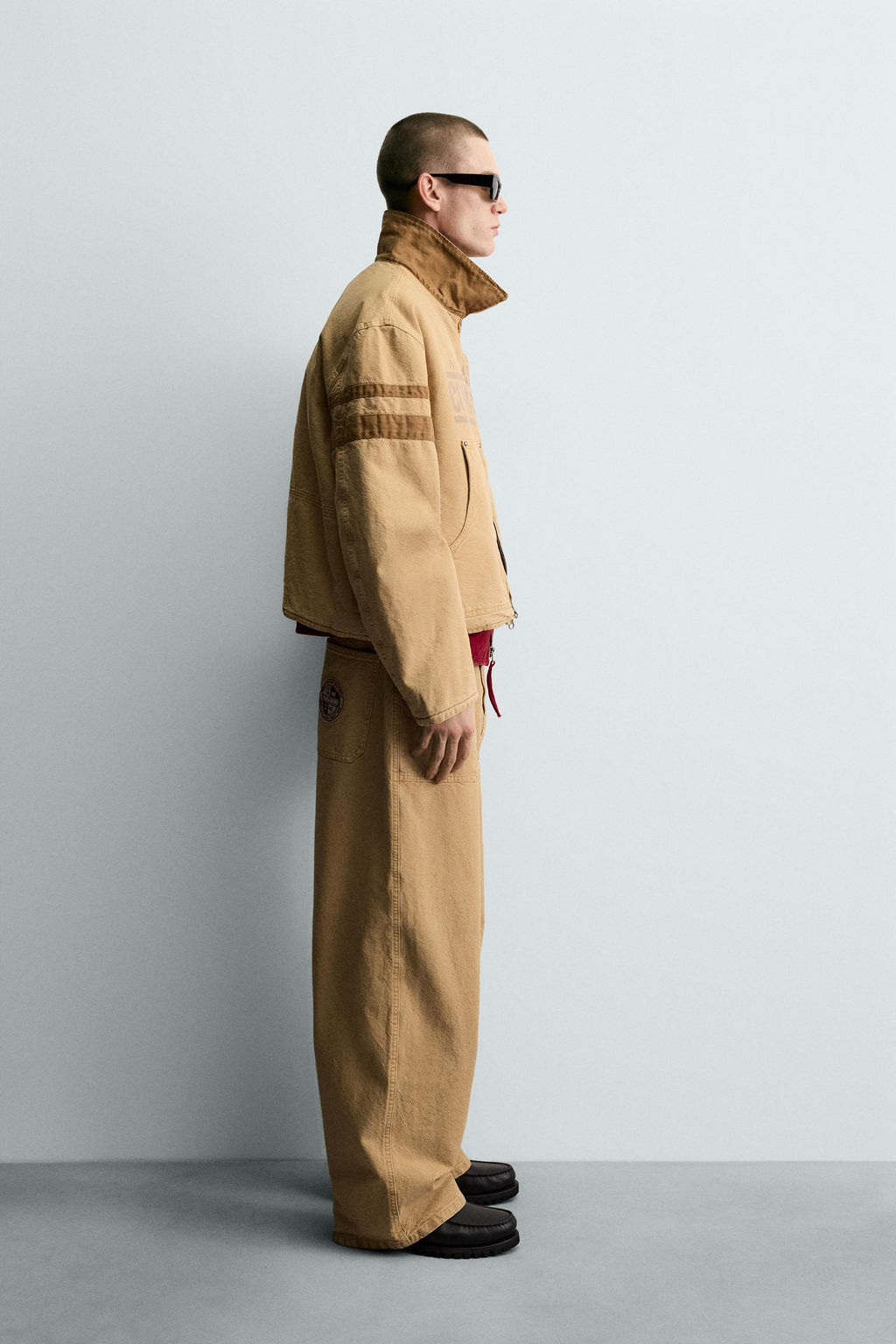 BAGGY FIT NFL WASHINGTON COMMANDERS EMBROIDERED PATCH TROUSERS - Zara фото 3