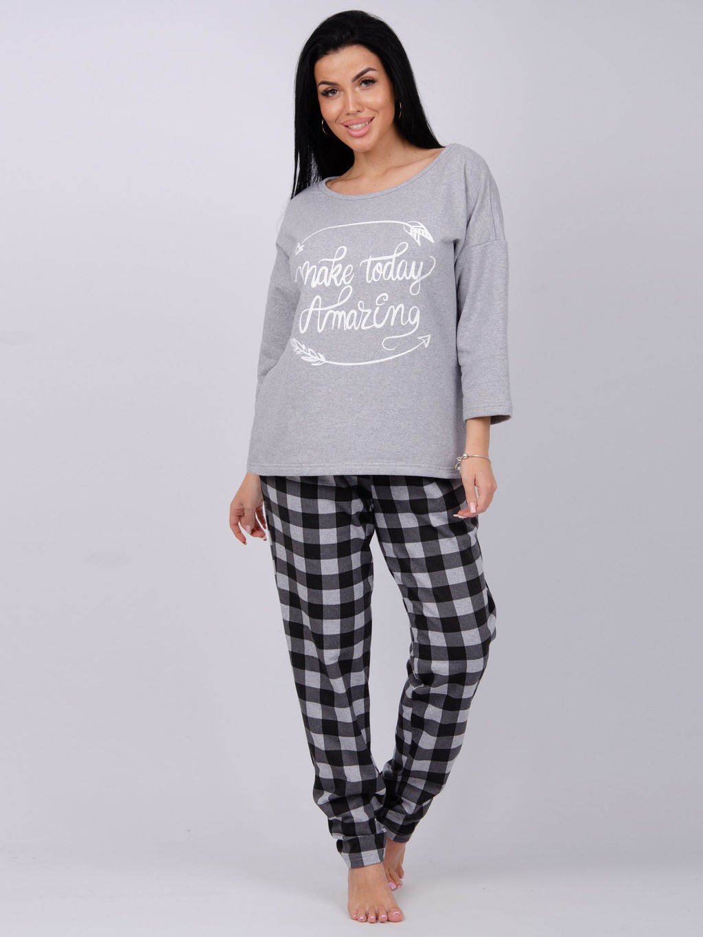 Брюки пижамные "Ассорти" с карманом, футер