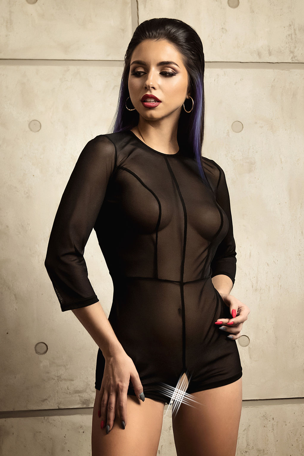 Эротический комбинезон Waname Preciosity с рукавами черный (50-52) - Waname apparel фото 11