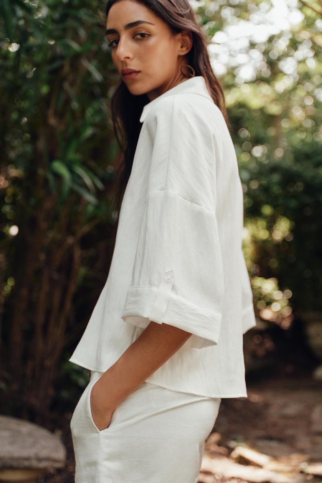 WIDE SHORT SLEEVE SHIRT - Zara фото 11
