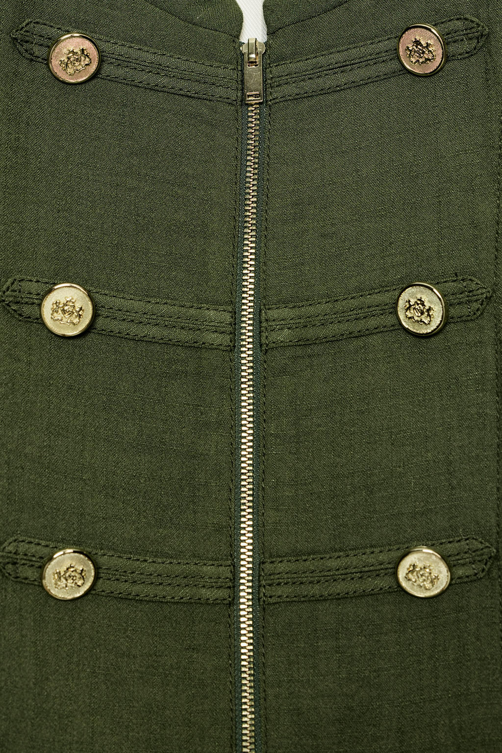 CHALECO ALAMARES CREMALLERA / Khaki oscuro - Zara фото 8