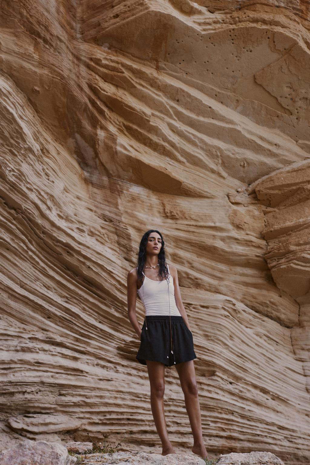 LINEN BLEND BOXER BERMUDA SHORTS - Zara фото 11