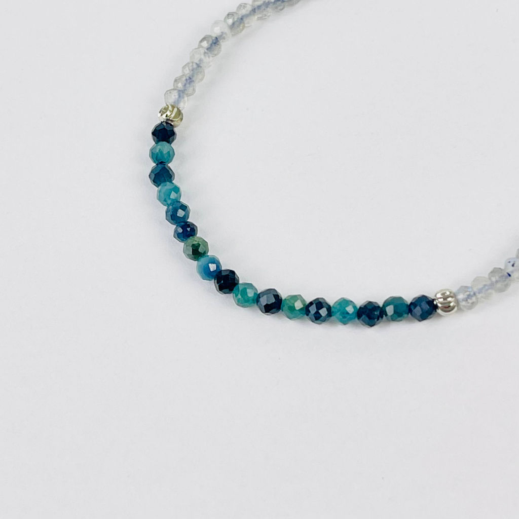 Браслет из Лабрадора и Кианита 18,5 см +