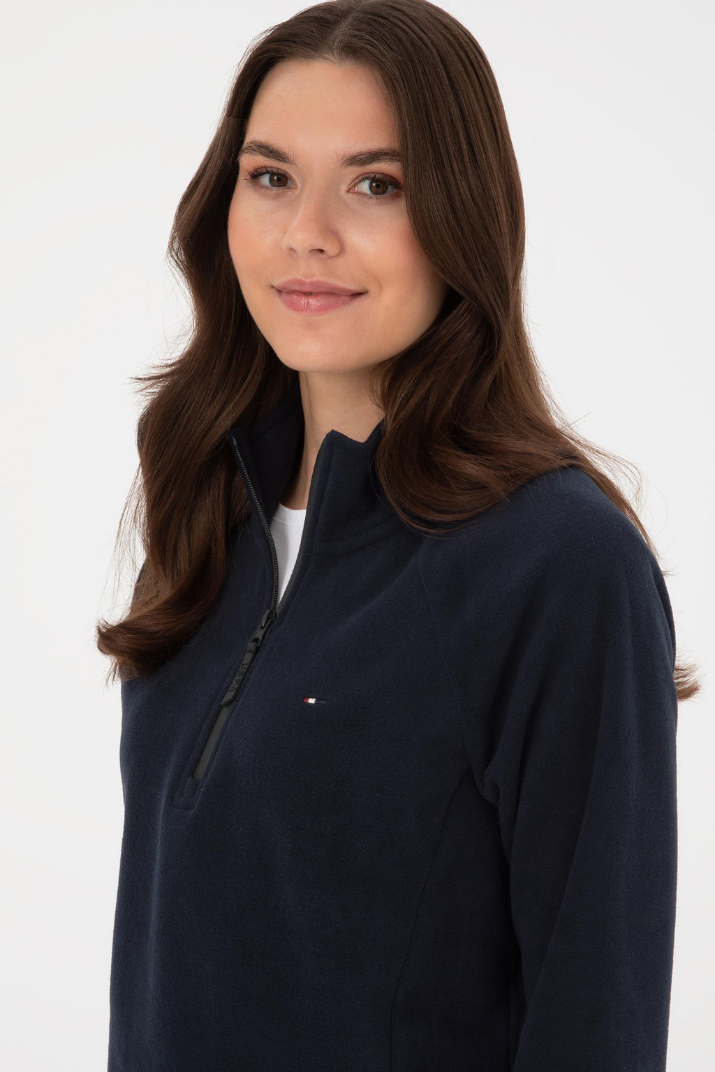Kad_n Lacivert Fermuarl_ Dik Yaka Polar Sweatshirt - U.s. polo assn фото 2
