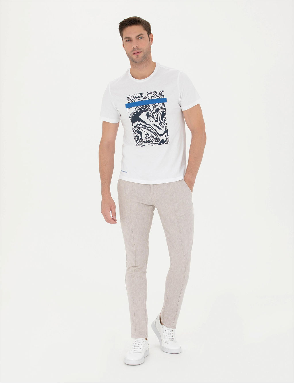 Beyaz Slim Fit Ti__rt - Pierre cardin фото 4