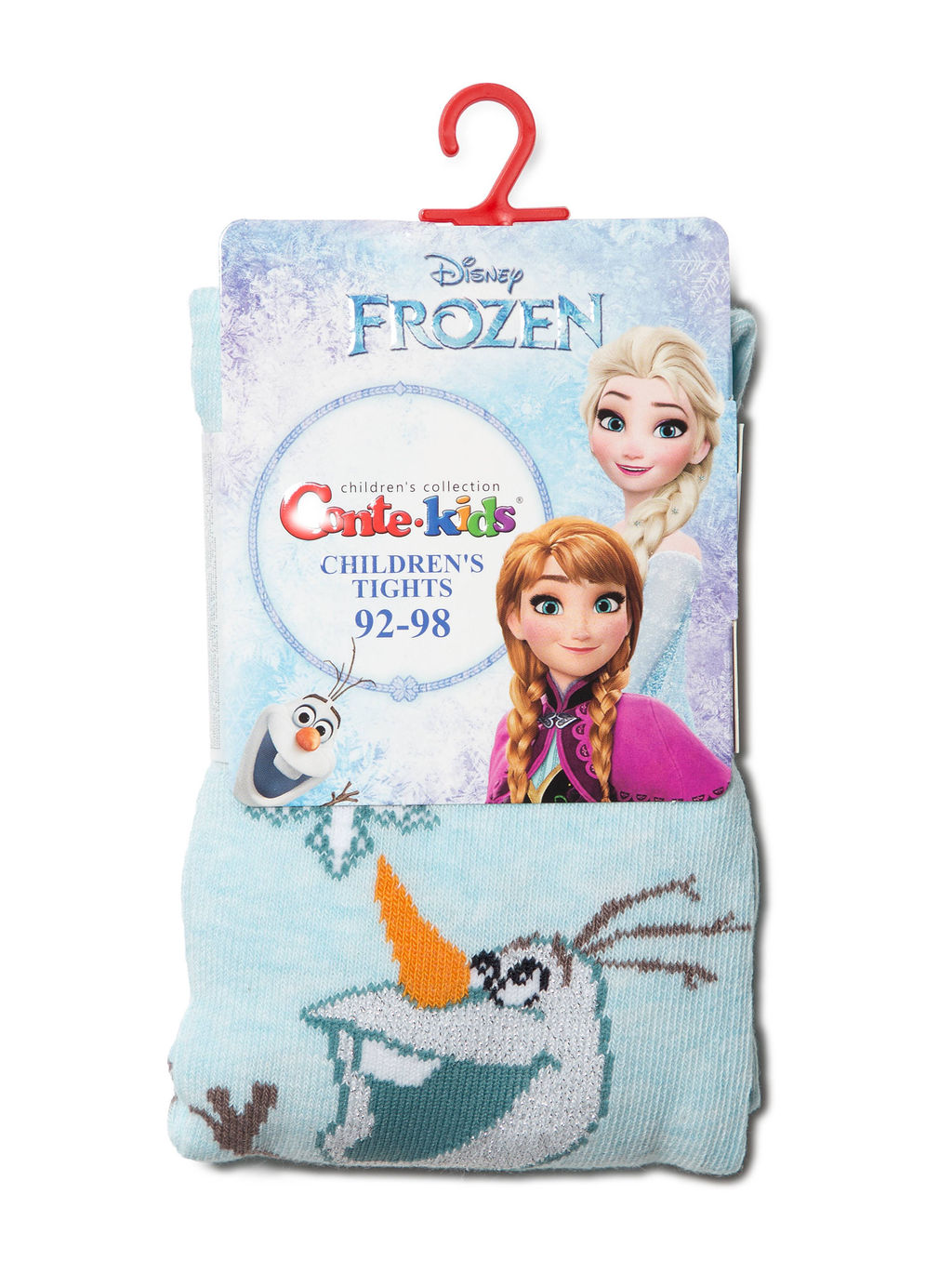 Цена за 2 шт. Колготки детские Conte-kids Хлопковые колготки с люрексом, стразами и рисунками героев Disney Frozen бл.бирюзовый - Conte elegant фото 2