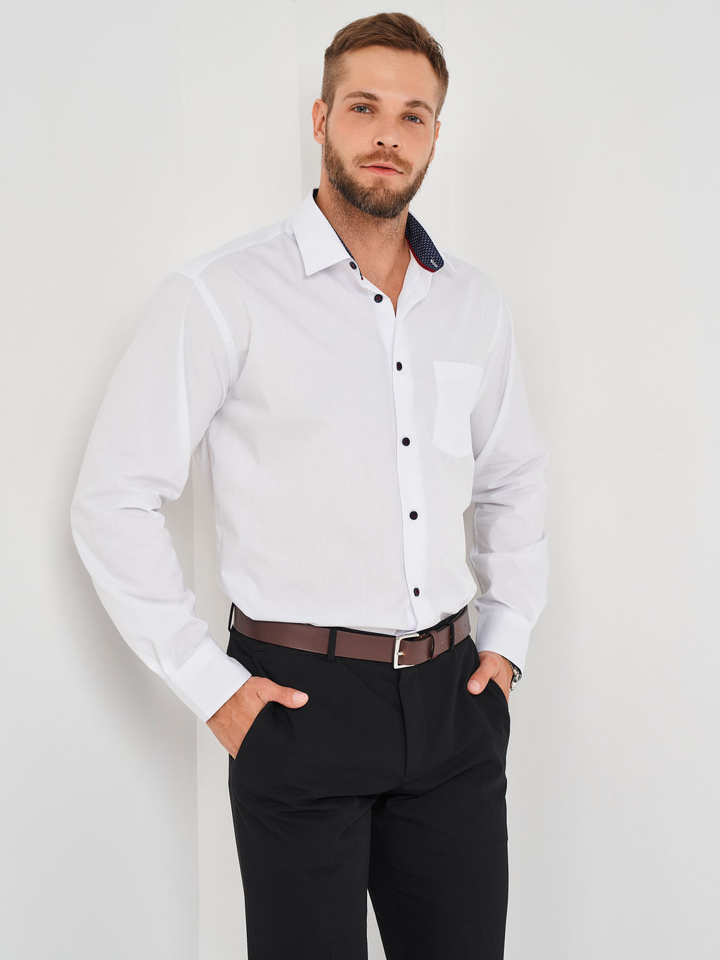 Сорочка мужская длинный рукав CASINO c100/157/ice/15p  фото 9