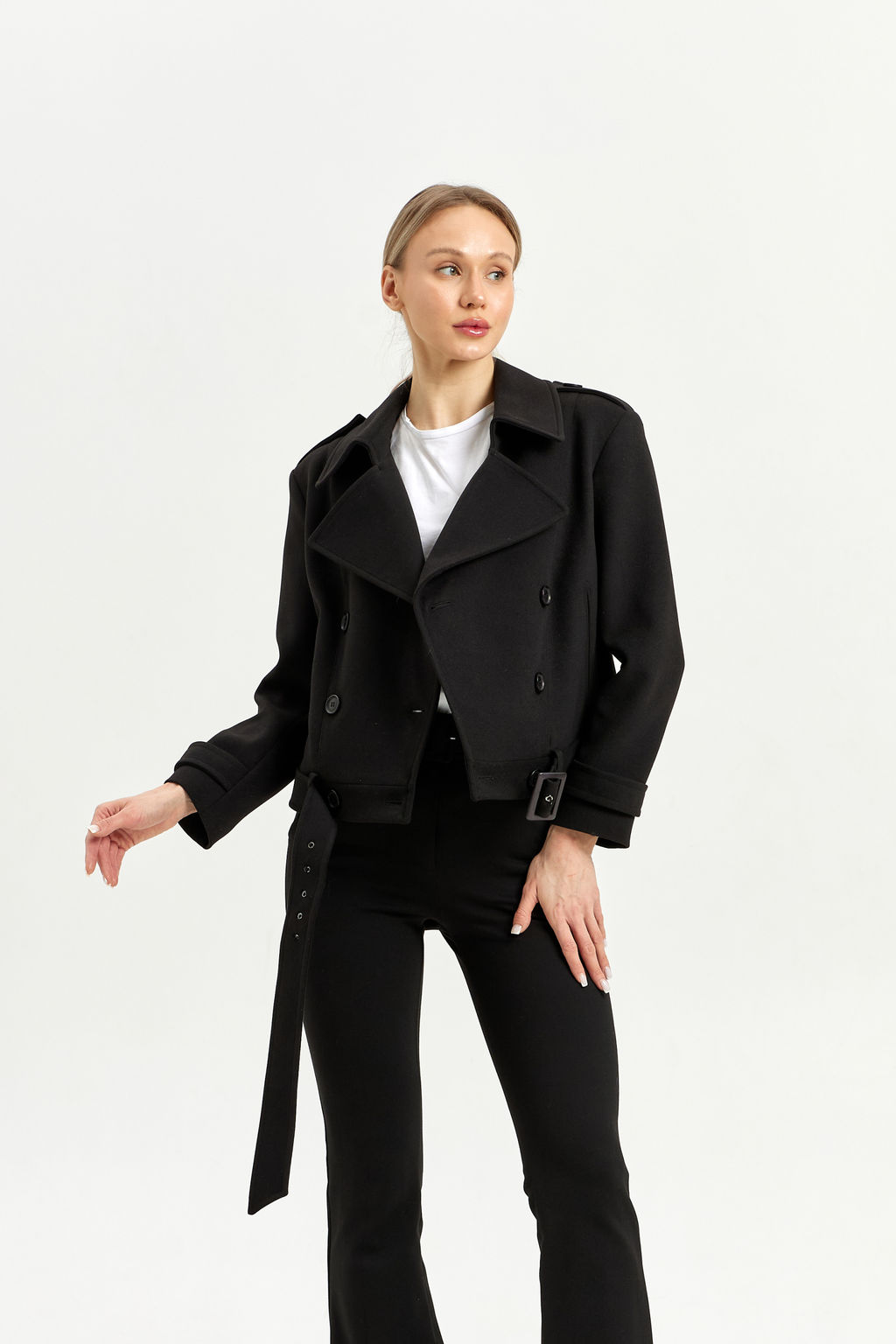 Полупальто женское демисезонное 25999 (пепельный/ёлочка) - Kankan фото 45