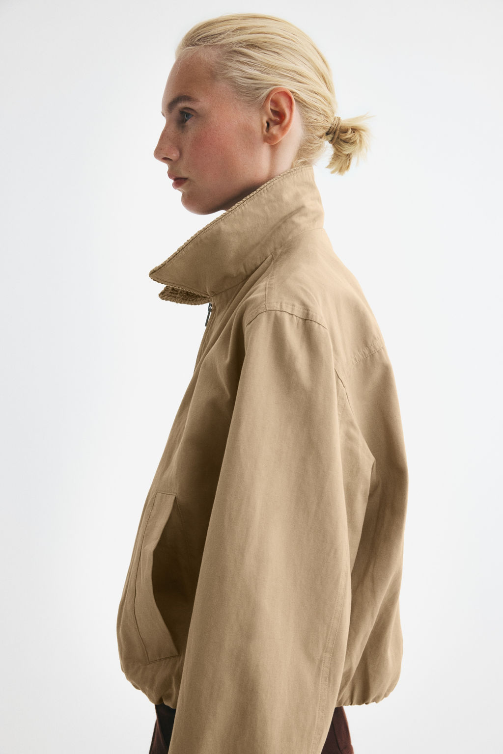 Cazadora bomber en mezcla de lino - H&m фото 5