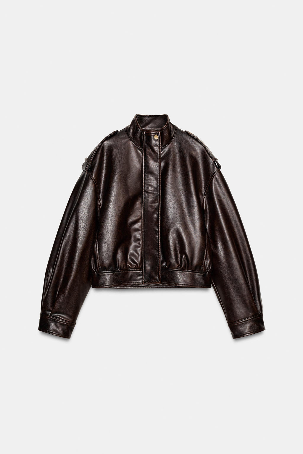 LEATHER EFFECT JACKET WITH STRAPS - Zara фото 12
