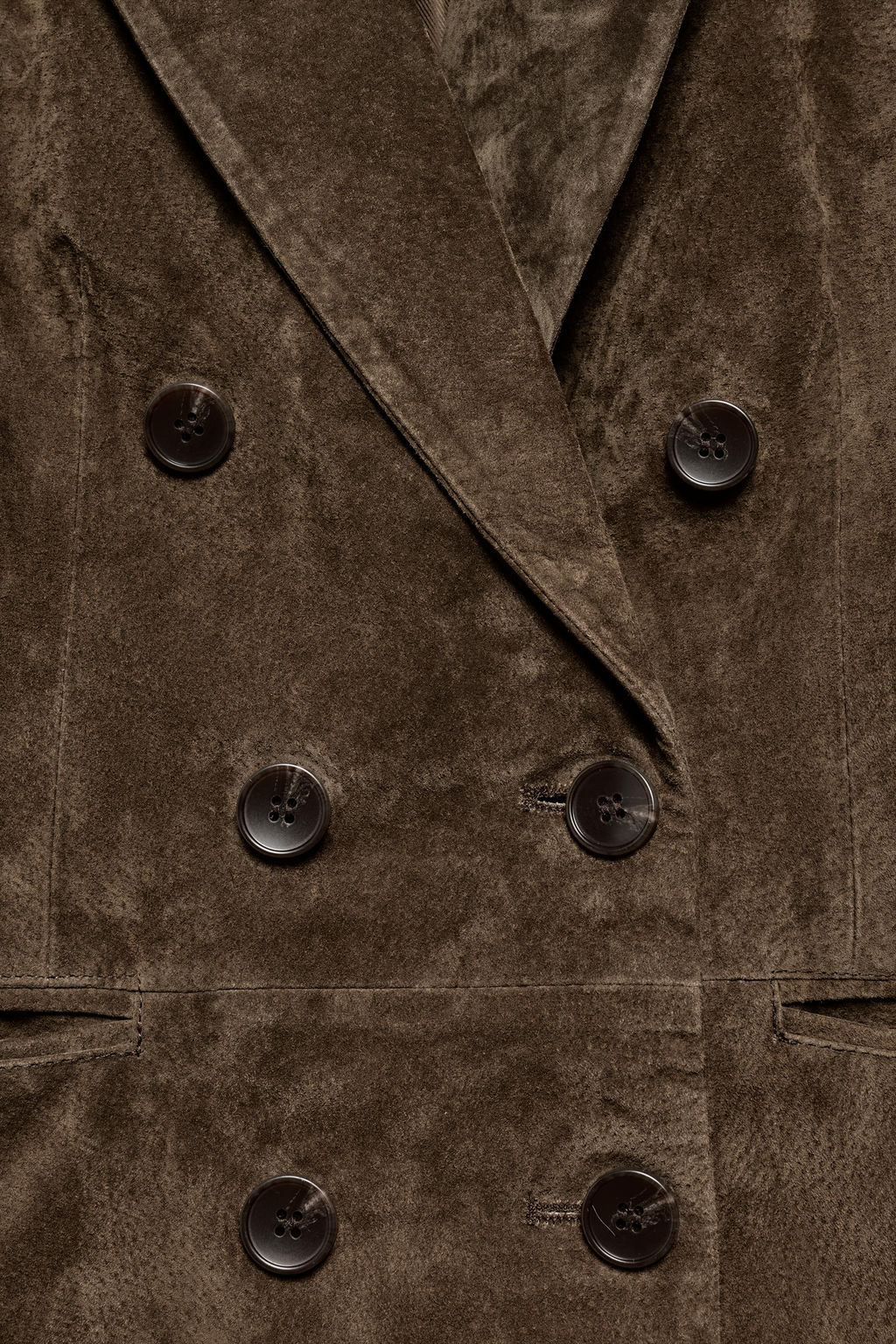 BLAZER CRUZADA 100% PIEL ANTE / Khaki - Zara фото 9