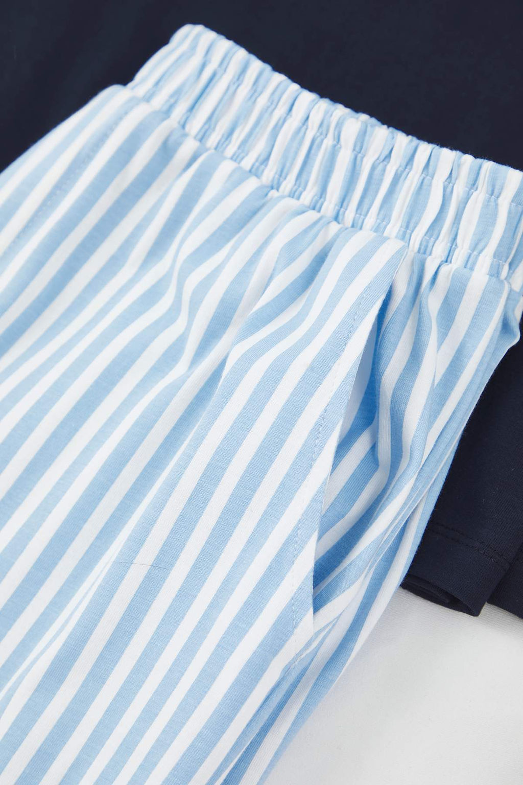 Lacivert Regular Cizgili Orme Pijama Tak?m? TMNAW26PT00056