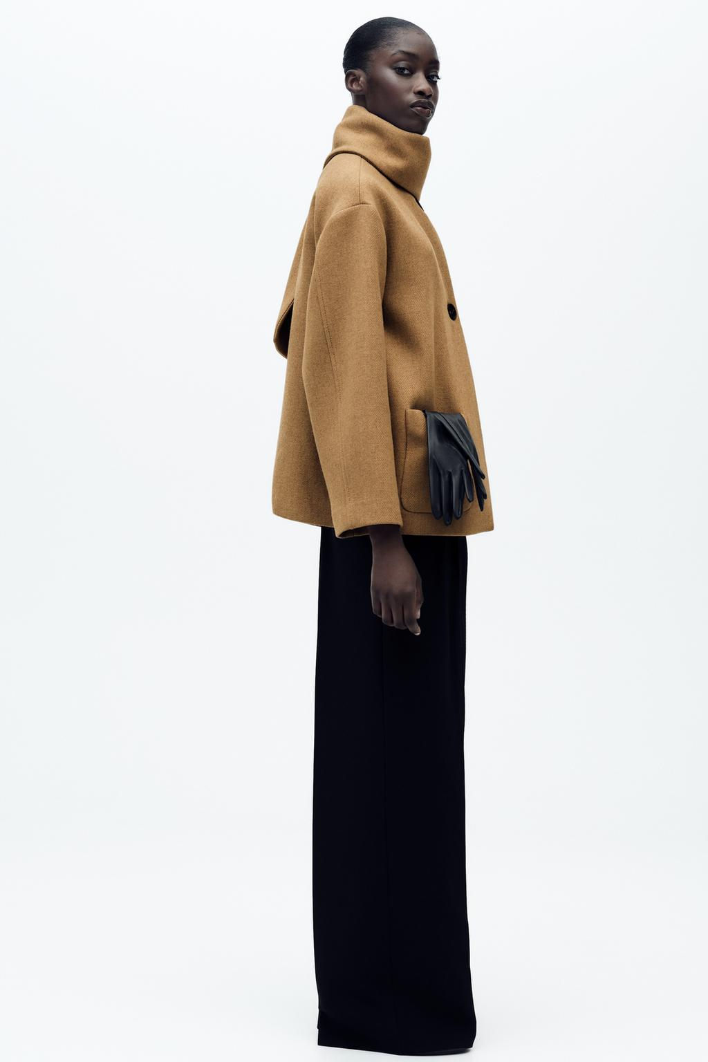 WOOL COAT WITH SCARF - Zara фото 20