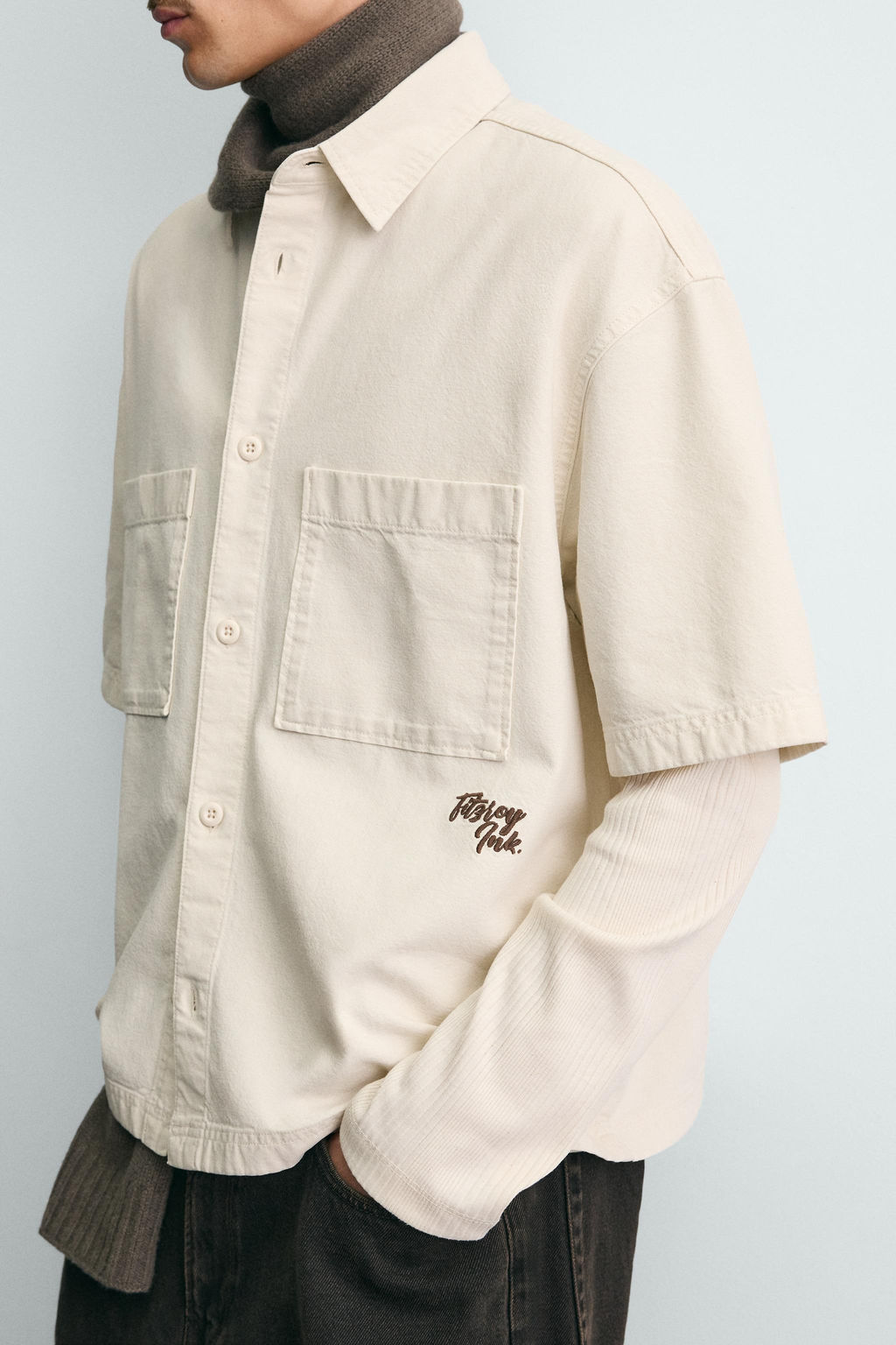 CAMISA ESTRUCTURA BOLSILLOS / Blanco - Zara фото 6