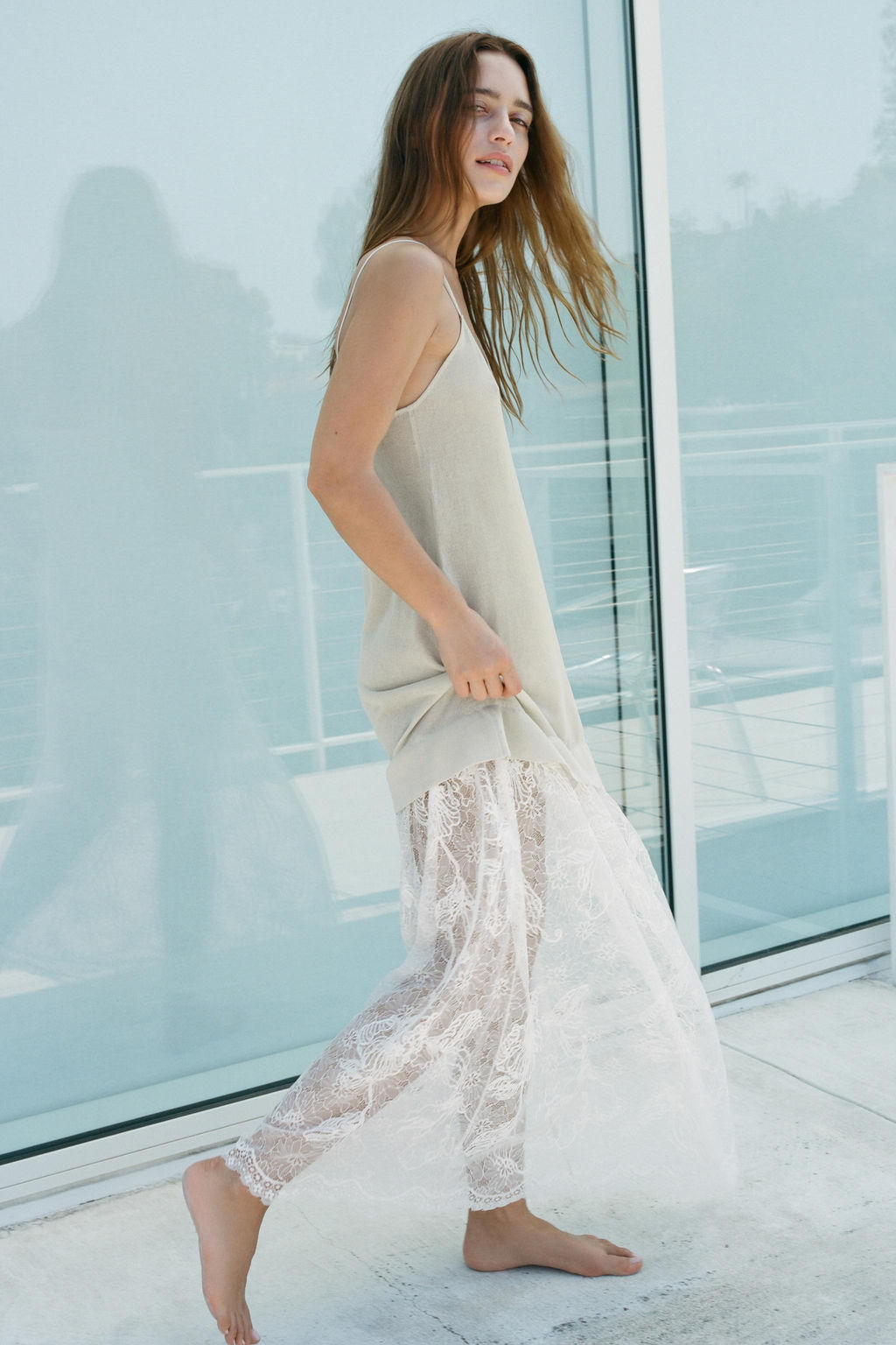 KNIT DRESS WITH COMBINED LACE - Zara фото 6