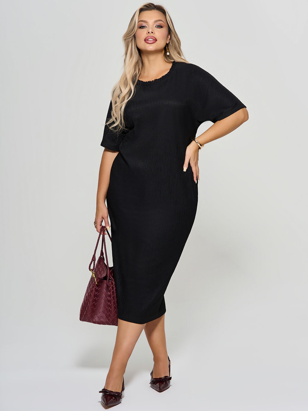 Платье  из трикотажа гофре - Dora фото 10