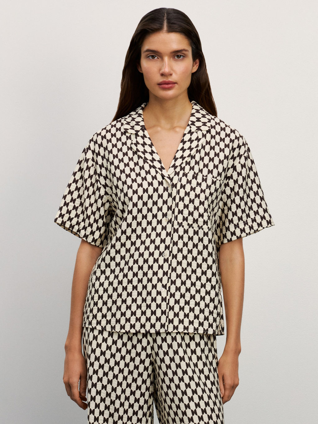 Рубашка из вискозы с принтом / Zarina  фото 3