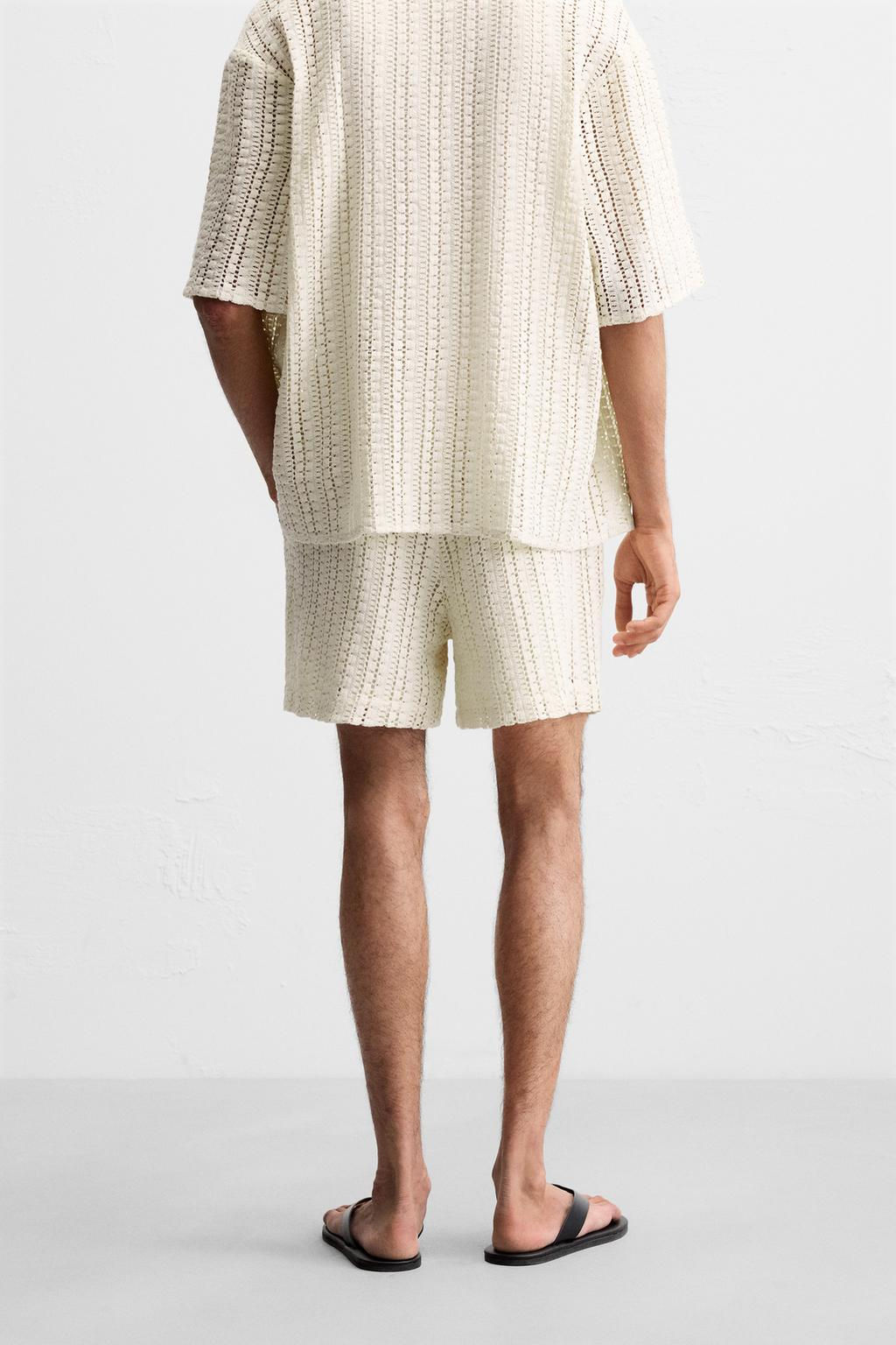 TEXTURED CROCHET BERMUDA SHORTS - Zara фото 13