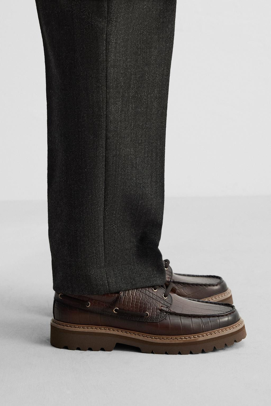 CROCODILE-EFFECT BOAT SHOES - Zara фото 3