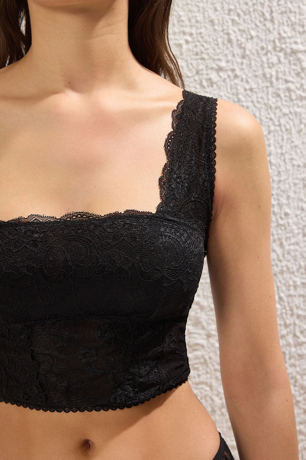 TRENDYOLMILLA Siyah Dantel Balensiz Kaps?z Bustiyer Orme Sutyen THMSS25SU00033  фото 3