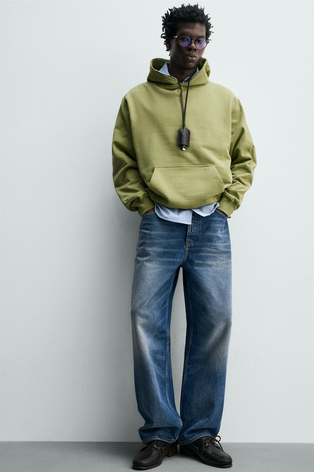 SUDADERA CAPUCHA B?SICA / verde lavado - Zara фото 13