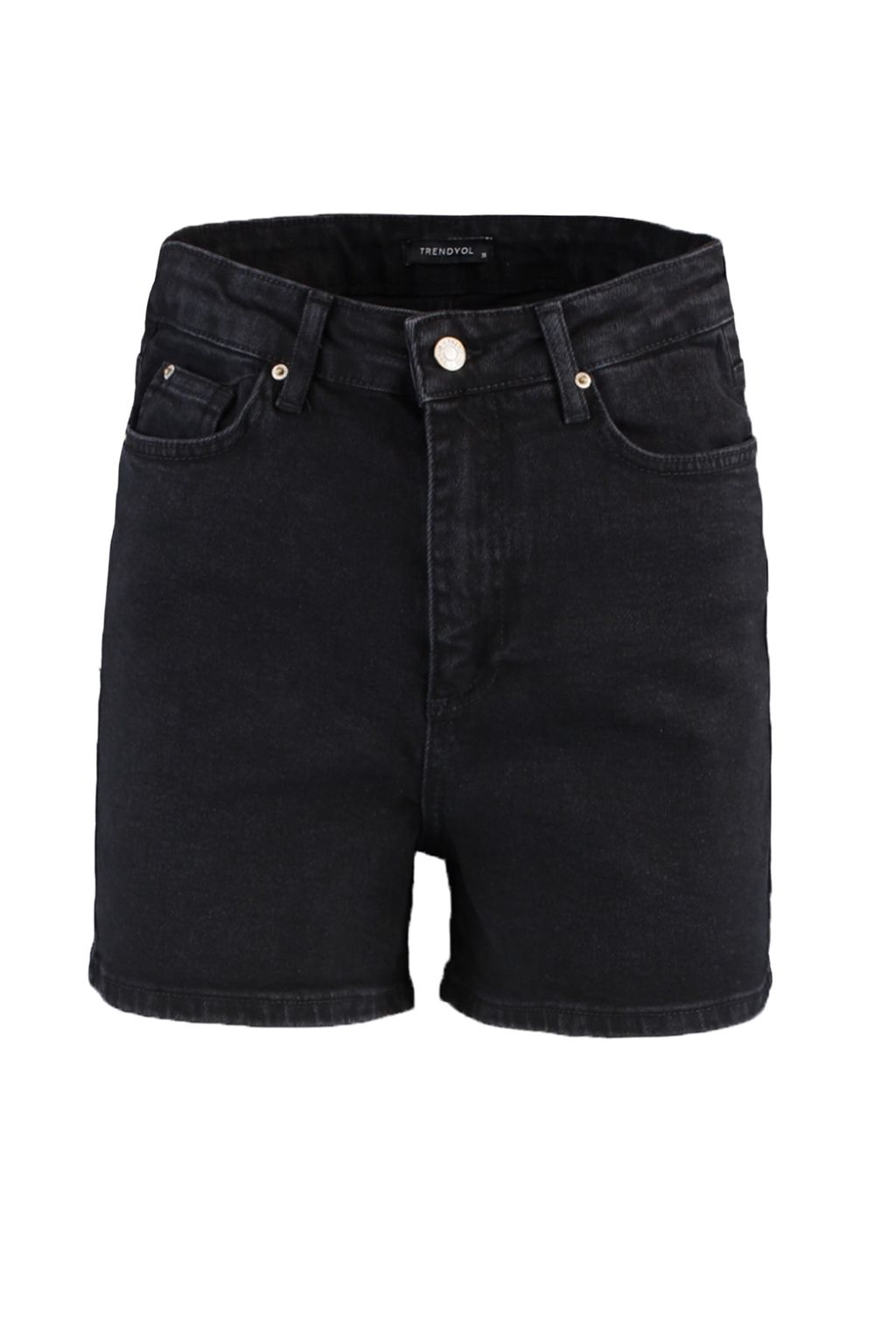 Siyah More Sustainable Yuksek Bel City Boy Denim Sort TWOSS20SR0210