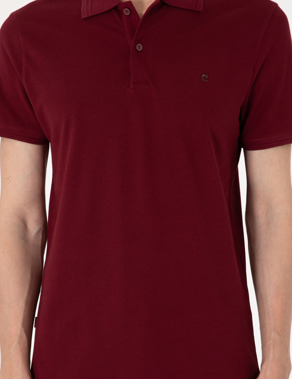 Bordo Slim Fit %100 Pamuk Polo Yaka Basic Ti__rt