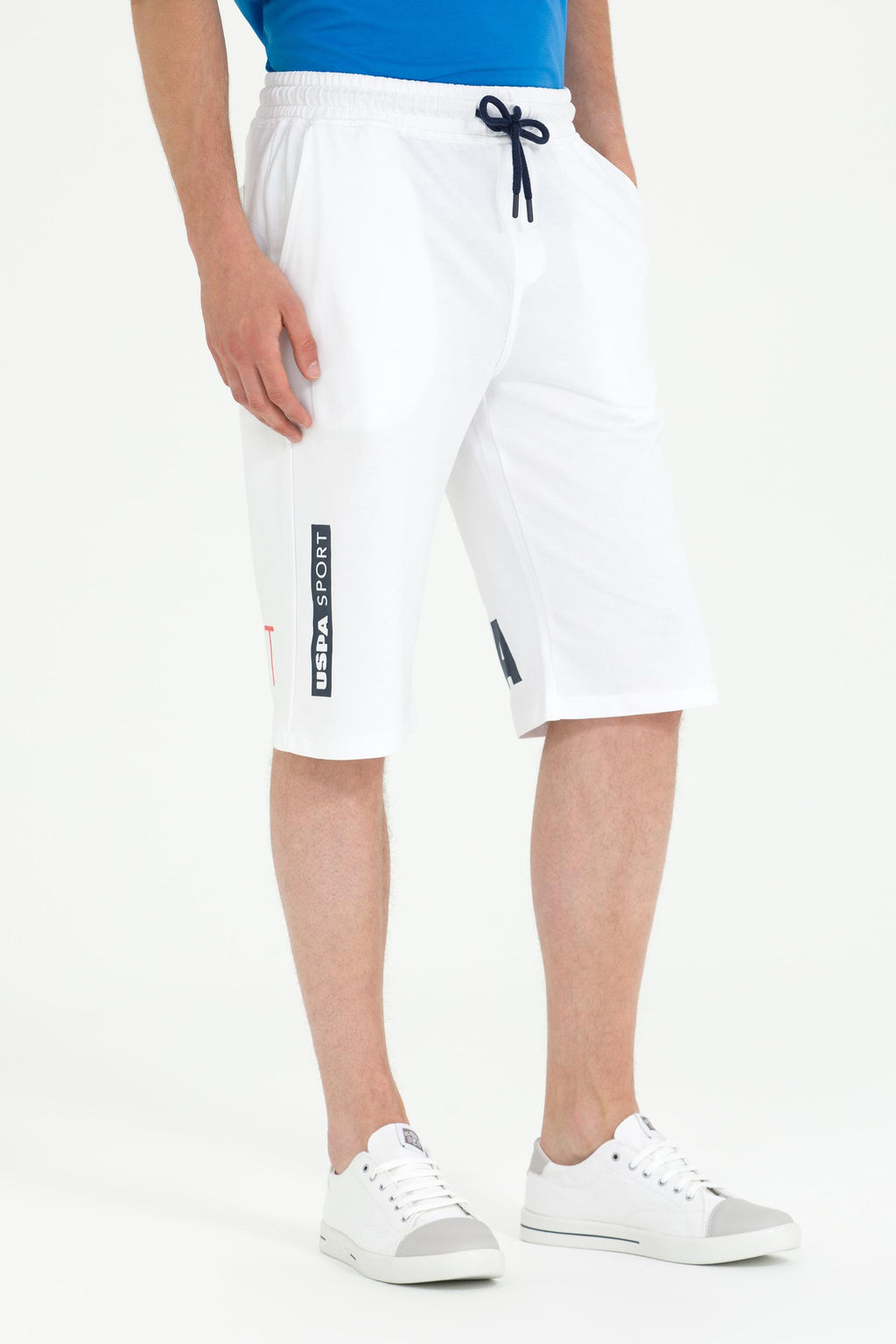 Мужские белые вязаные шорты - U.s. polo assn фото 2