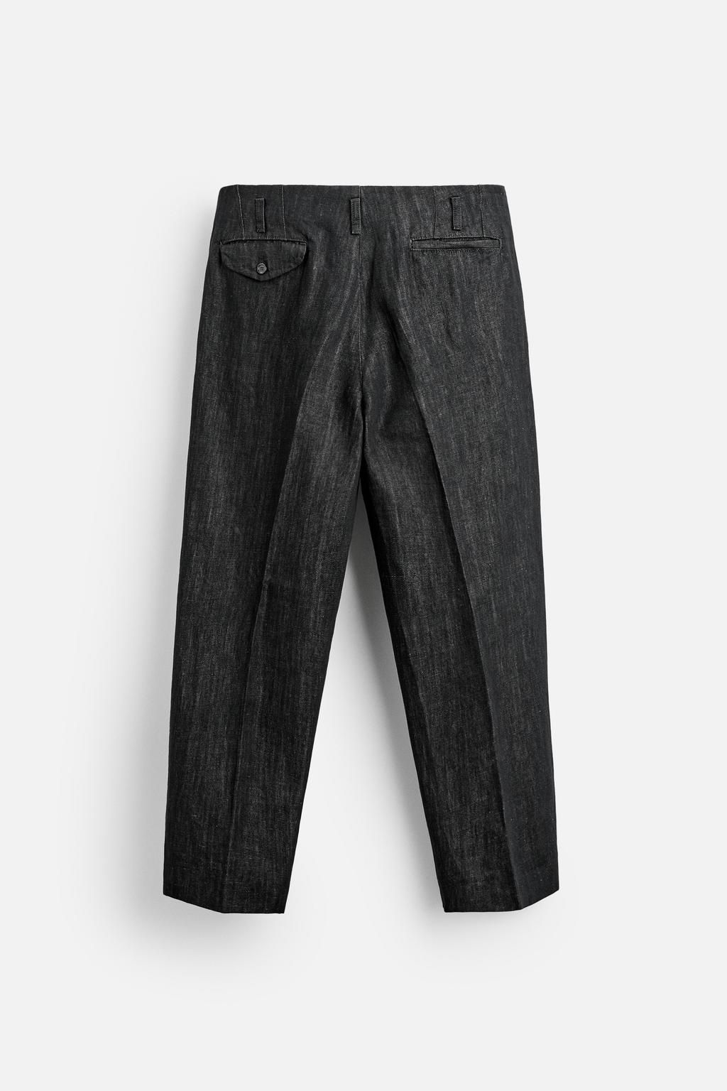COTTON/LINEN WIDE-LEG JEANS - Zara фото 7